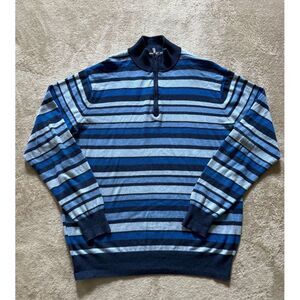 Peter‎ Millar Sweater Mens Pullover 1/4 Zip Up Maritime Linen Blend Crown Sz M